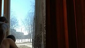 i'm hooked on helga bosk's risky outdoor sex by the window