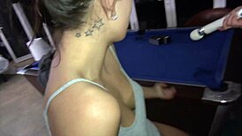 Euro pornstar spreads legs wide for muff diving and creampie.