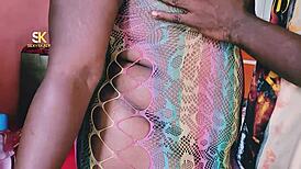 Janbari Enjoys Quickie with Bent-Over Ass on Bed