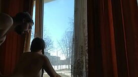 i'm hooked on helga bosk's risky outdoor sex by the window