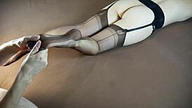 Soles Massage for Horny Milf in Tight Stockings Turns Me On