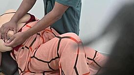 I, the Indian doctor, check the lady patient in clinic, oops.