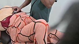 I, the Indian doctor, check the lady patient in clinic, oops.