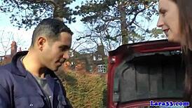 Classy milf feels intense pounding from plumber in lingerie