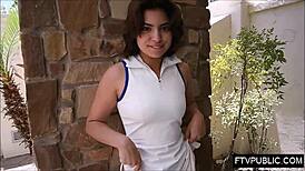 Hairy Young 18+ Girl Goes Pantyless Outdoors