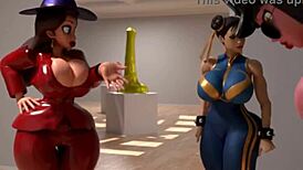 chun-li gets her big ass spanked and fucked in street compilation