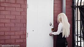 hot long leg brunette fucking her boss with blowjob and riding