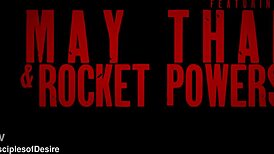 May thai swallows cum from american rocket powers' big black cock