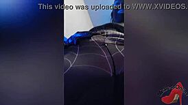 Spiderbabe in a sexy Halloween costume