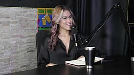 vicky in sheer red cosplay for group menage