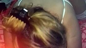 Grabo de frente con el celular como cogi con rubia de lenceria sexy thong and panties