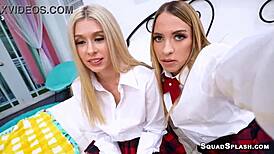 Horny Students Bent Over For Intense Foursome Fucking