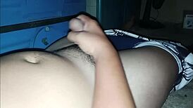 An asian pinoy guy jerks his hard dick until he creampies in a passionate session