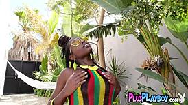 Big Ass Ebony Girl Exposes Hot Body For Playboy!