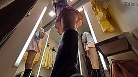 see hot blonde without panties in see-through clothes?