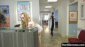 shemale nurse takes it hard in hospital