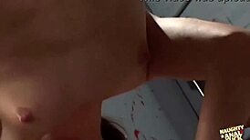 flashing leads to skinny brunette getting butt licked and plowed hard