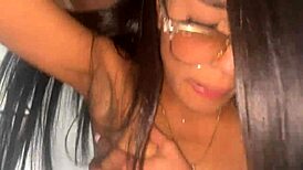 Two latin teen amateurs take big cocks in interracial group cum in mouth.