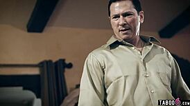 Young stepson seduces lonely milf stepmom with big ass for hardcore fucking.