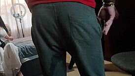 My stepdad and friend fuck me with cum on ass