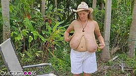 Huge natural tits bouncing during intense sex