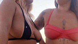 HOLY SHIT! Talking Dirty on the Beach with My Naughty Latina Friend Before Popping a Newbie's Cherry!