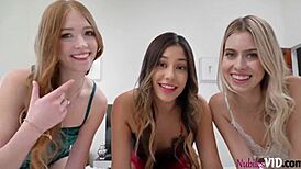 Jill Kassidy, Myra Moans, and Xxlayna Marie in Family Pies S31-E6 Christmas Past