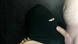 Step sister's hidden face sucks cock deeply