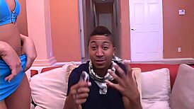 Brunette Milf In Stockings Sucks Black Cock