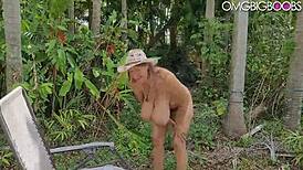 Huge natural tits bouncing during intense sex