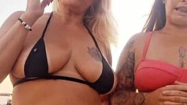 HOLY SHIT! Talking Dirty on the Beach with My Naughty Latina Friend Before Popping a Newbie's Cherry!