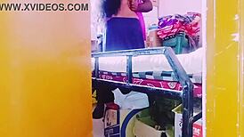 Desi Housewife Caught in Dirty Telugu Talk with Shopkeeper