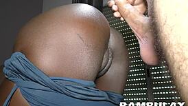 Skinny Black Chick Gets Fucked And Creampied!