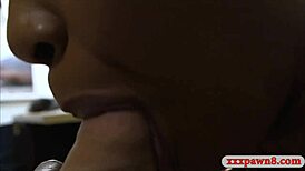 Ebony Babe Teases Pawn Keeper With Her Mouth And Body