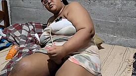 futanari tale of stepson aiding stepmom in solo play