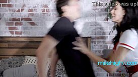 milf nurse helps patient with gentle care and attention