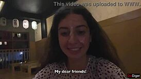 Girl Eats Sushi Rolls In Public Bar