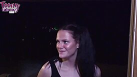 Daisy Garcia, petite teen babysitter, bends over for quick juicy pounding