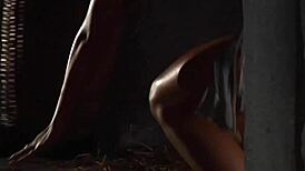 We tie up the lesbian slaves and whip them for punishment