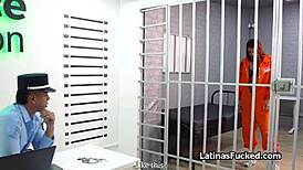 Fucking that juicy latina inmate's pussy through the prison bars