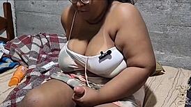 futanari tale of stepson aiding stepmom in solo play