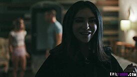 sexy best friends jane wilde and natalie knight sharing nathan bronson's huge cock in a threesome