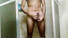 young skinny girl bathes and masturbates in bathroom for huge orgasm