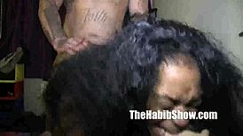 Hood rican tattooed woman meets thick chocolate milf