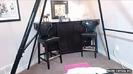 Maxine spreads her bubble ass tu dildo fuck herself in webcam show