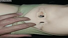 Emotional anal trailer with Candy in beige panties on desk.