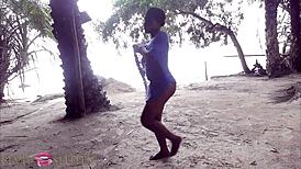 Found that horny african bitch in the wild and fucked her part 1 😈