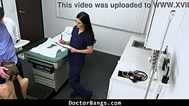 horny patient bends over for naughty play with doctor at doctorbangs