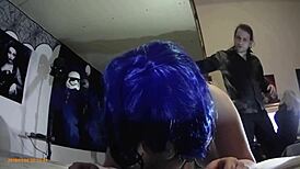 i punish my submissive slut in the garage, making her moan painfully