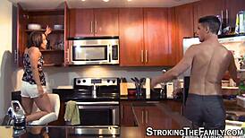 Teen eagerly gives her stepbrother a blowjob in casual encounter.